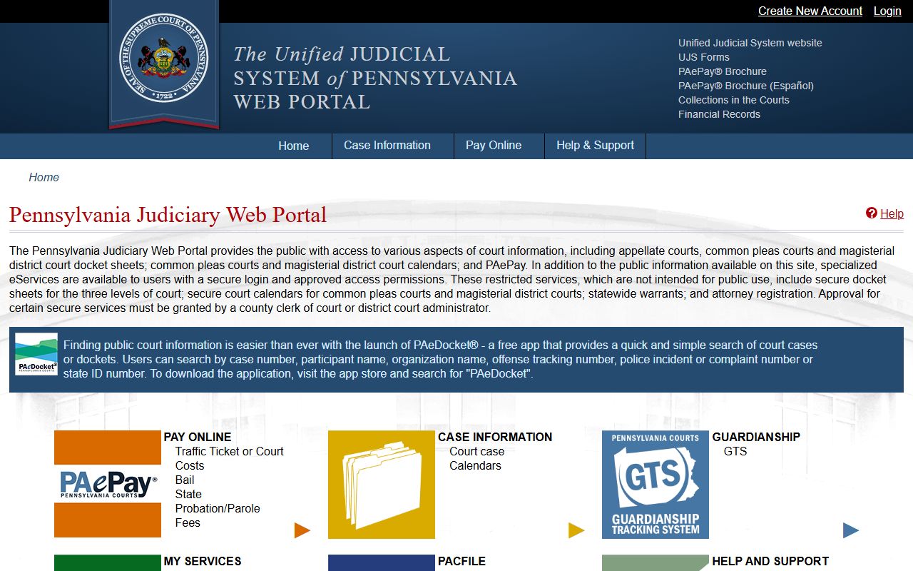 Juniata County court dockets Pennsylvania Judiciary Web Portal
